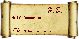 Huff Domonkos névjegykártya